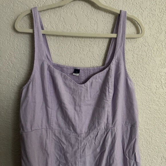 Old Navy Fit & Flare Linen-Blend Midi Dress Cute Lavender Aura Purple XL NWT - Picture 4 of 7